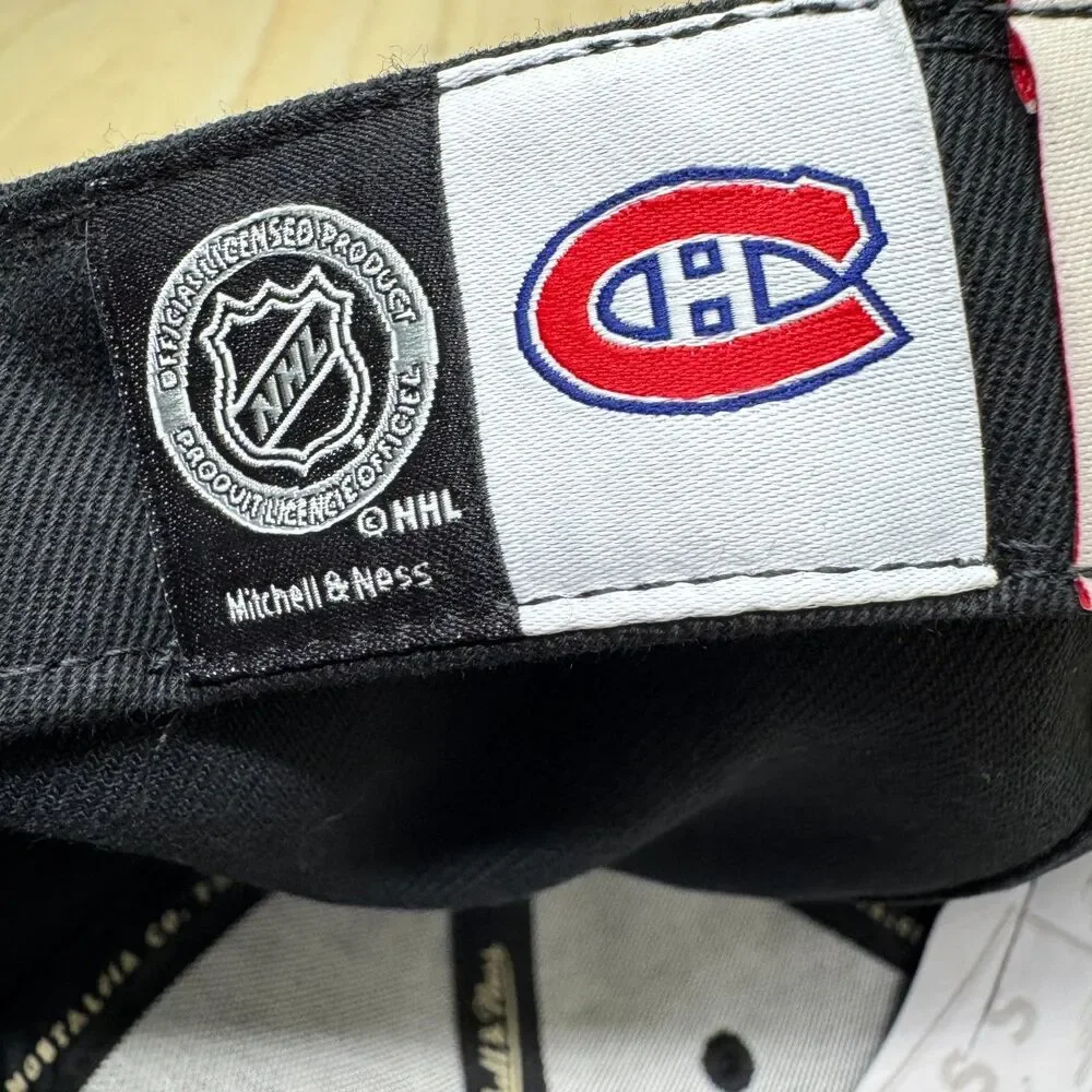 NEW Montreal Canadiens Mitchell Ness Liberty Fitted Hat Cap Black White sz 8